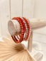 Preview: Wundervolles Set aus elastischen Facetten-Armbänder "WIBKE" Rot