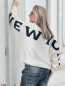 Preview: Grobgestrickter Pullover "NEW YORK" kann von Größe 36-42 getragen werden, Creme-Schwarz