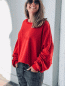 Preview: Pullover im Destroyed-Style "RIEKE" kann von Größe 36-42 getragen werden, Rot