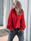 Preview: Pullover im Destroyed-Style "RIEKE" kann von Größe 36-42 getragen werden, Rot