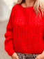 Preview: Zauberhafter Mohair Pullover "CLAUDI" kann von Größe 36-42 getragen werden, Rot