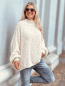 Preview: Oversize Pullover "MICHELLE" kann von Größe 36-44 getragen werden, Beige