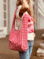 Preview: Umhänge Tasche im Streifenlook "EVERYDAY BAG" Pink-Rot