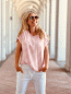 Preview: Super softers gestreiftes T-Shirt "ANNA" kann von Größe 36-42 getragen werden, Weiß-Rosa