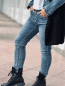 Preview: Super angenehme Skinny-Jeans mit Knopfleiste "JIMM" in den Größen XS-XL wählbar, Denim