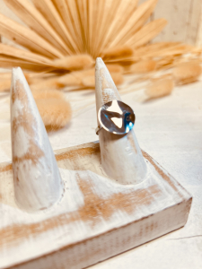 Edelstahl Ring in Hammerschlag-Optik "MÜNZE" Silber