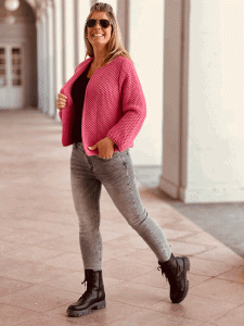 Herzallerliebst Strickjacke "FAME" kann von Größe 36-42 getragen werden, Pink