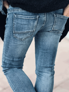 Super angenehme Skinny-Jeans mit Knopfleiste "JIMM" in den Größen XS-XL wählbar, Denim