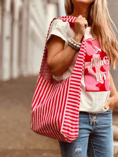 Umhänge Tasche im Streifenlook "EVERYDAY BAG" Fleider-Orange