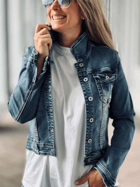 Taillierte Jeansjacke "JIMM" in den Größen S-XL wählbar, Denim