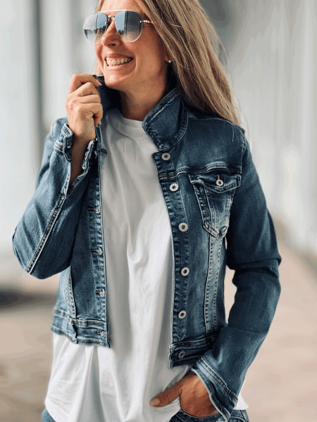 Taillierte Jeansjacke "JIMM" in den Größen S-XL wählbar, Denim